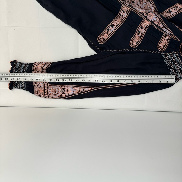 Free People Wind Willow Embroidered Peasant Boho Mini Tunic Dress Women’s SZ M - Picture 12 of 13